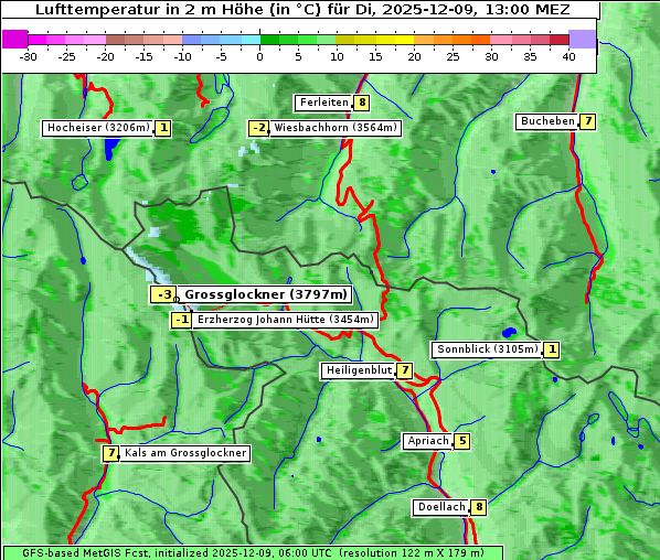 Temperatur, 9. 12. 2025