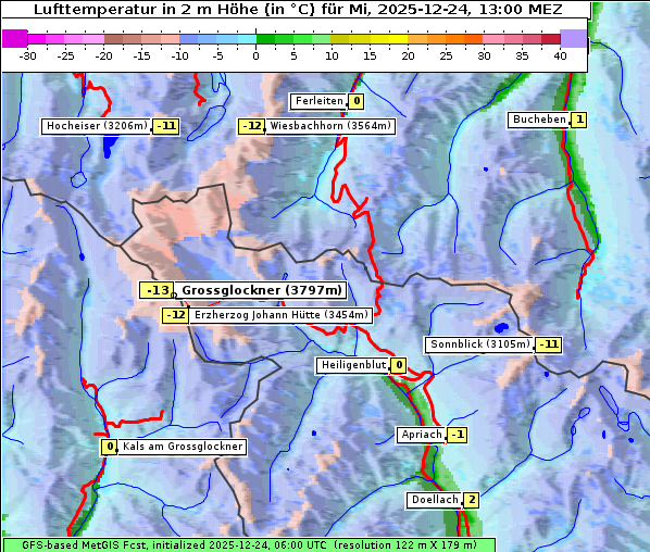 Temperatur, 24. 12. 2025