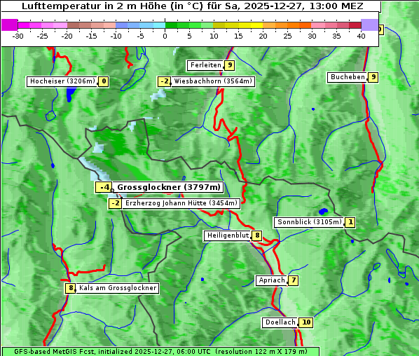 Temperatur, 27. 12. 2025