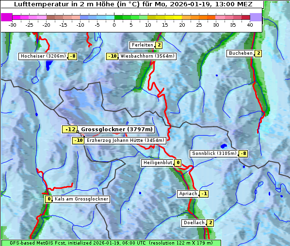 Temperatur, 19. 1. 2026