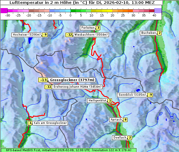 Temperatur, 10. 2. 2026