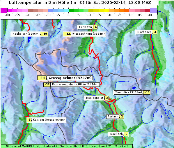 Temperatur, 14. 2. 2026