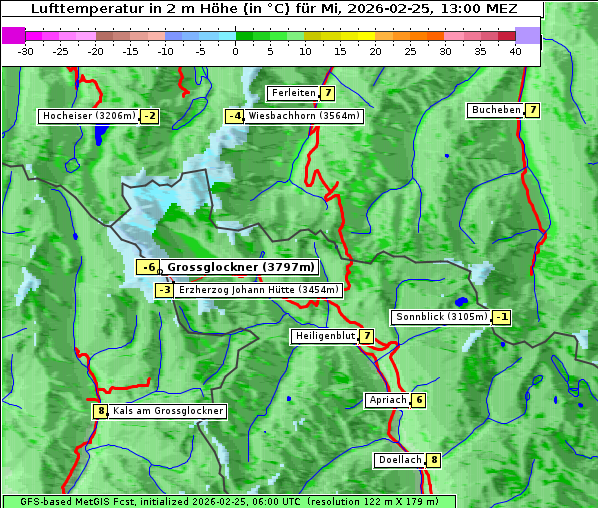 Temperatur, 25. 2. 2026
