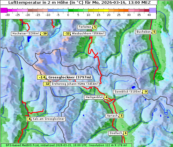 Temperatur, 16. 3. 2026