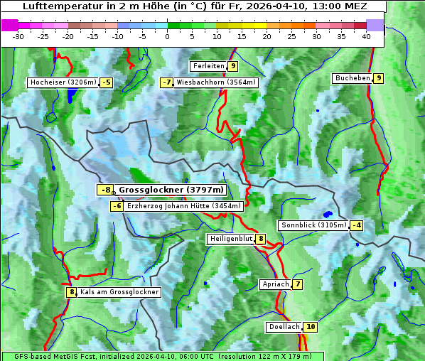 Temperatur, 10. 4. 2026