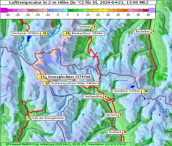 Temperatur, 21. 4. 2026
