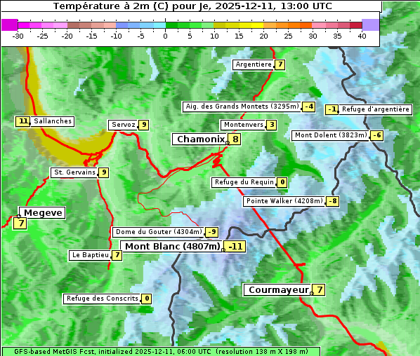 Temperatur, 11. 12. 2025