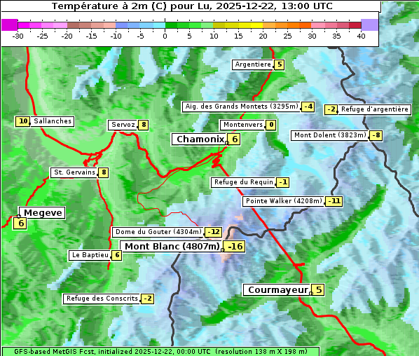 Temperatur, 22. 12. 2025