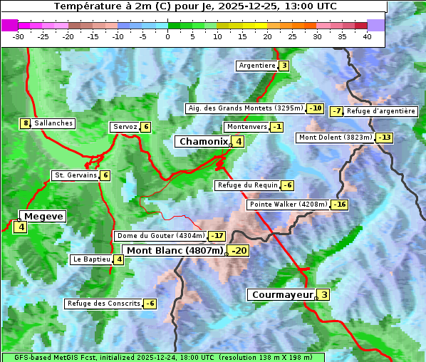 Temperatur, 25. 12. 2025