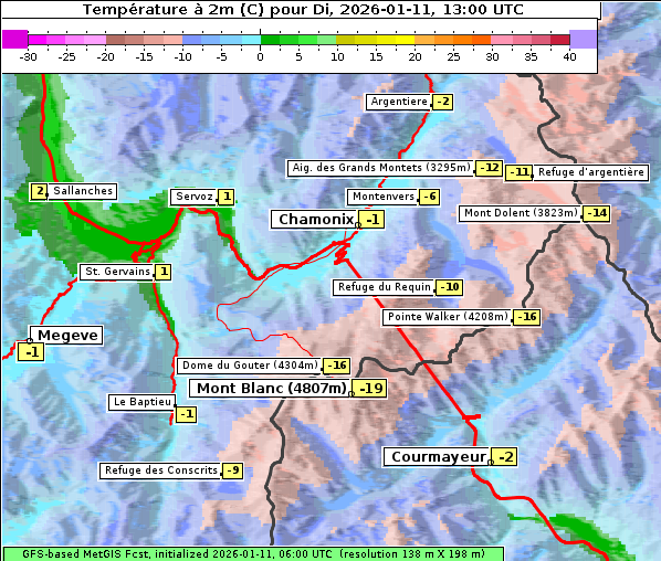 Temperatur, 11. 1. 2026