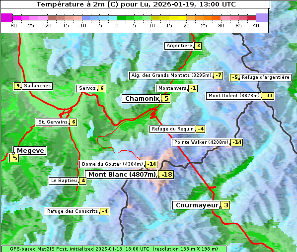 Temperatur, 19. 1. 2026