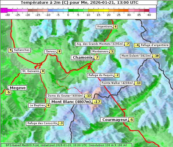 Temperatur, 21. 1. 2026