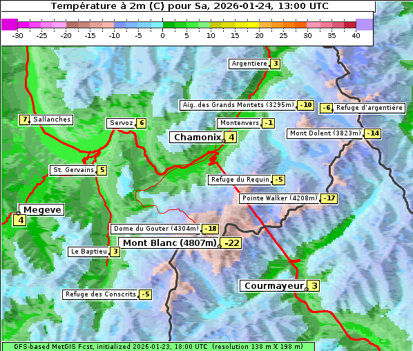 Temperatur, 24. 1. 2026