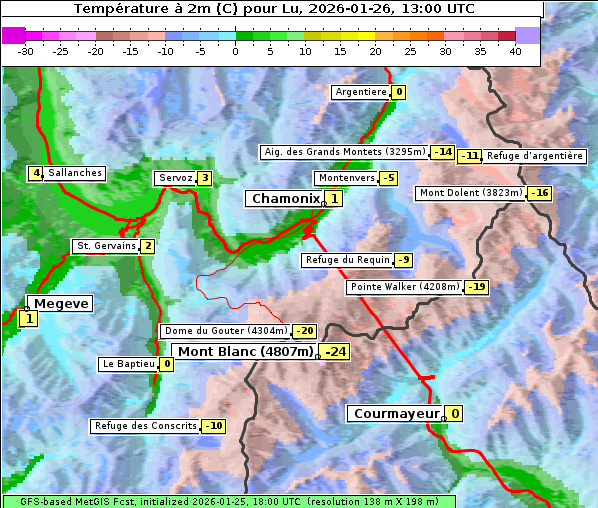 Temperatur, 26. 1. 2026