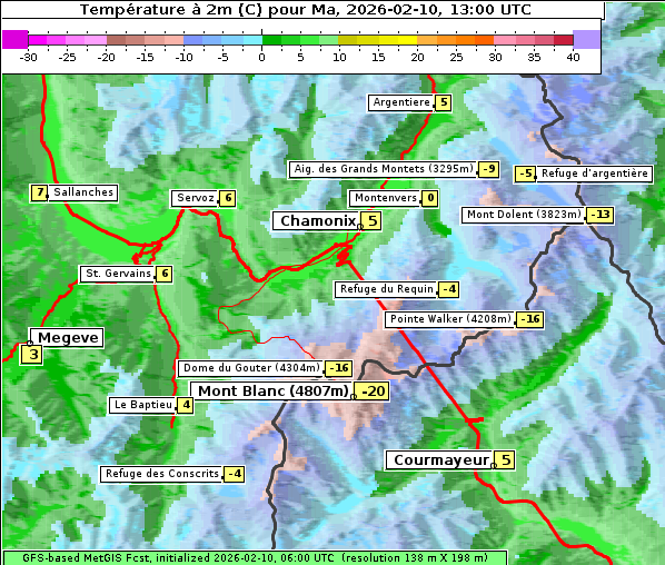 Temperatur, 10. 2. 2026