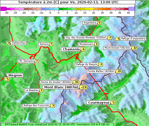 Temperatur, 13. 2. 2026