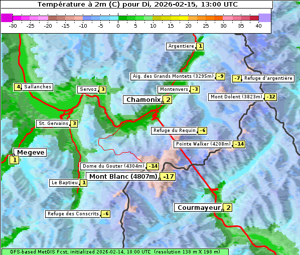 Temperatur, 15. 2. 2026