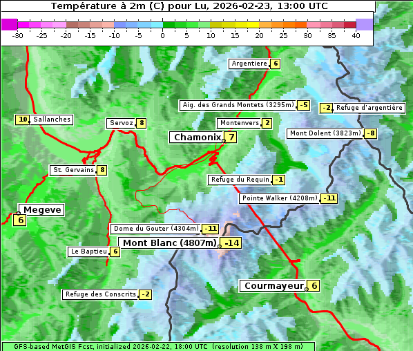 Temperatur, 23. 2. 2026