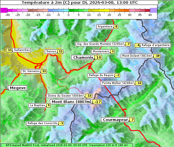 Temperatur, 8. 3. 2026
