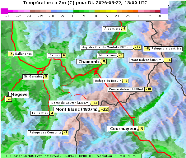 Temperatur, 22. 3. 2026