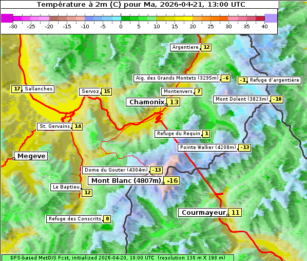 Temperatur, 21. 4. 2026